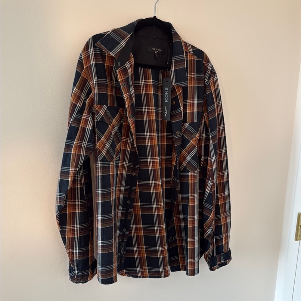 Rag and Bone Men’s Blue Plaid Engineered Japan Plaid Jacket NWT